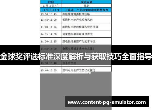 金球奖评选标准深度解析与获取技巧全面指导